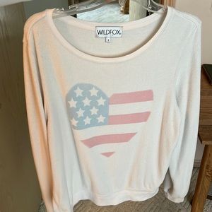 Wildfox Heart American Flag Fleece